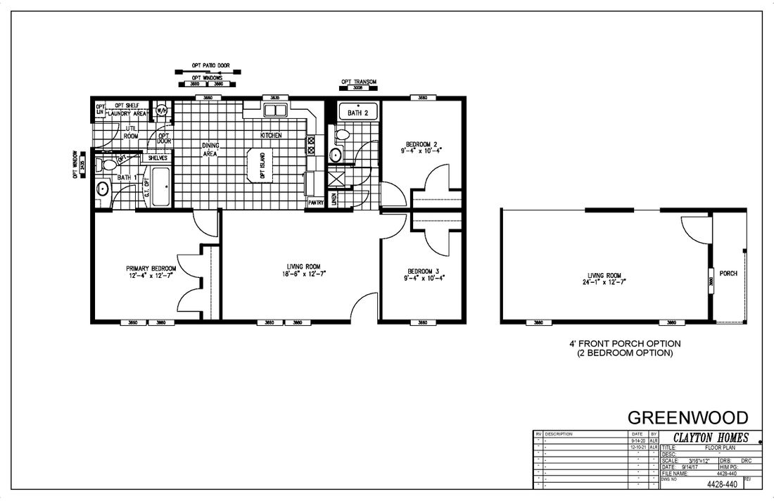 The GREENWOOD 4428-440 Floor Plan