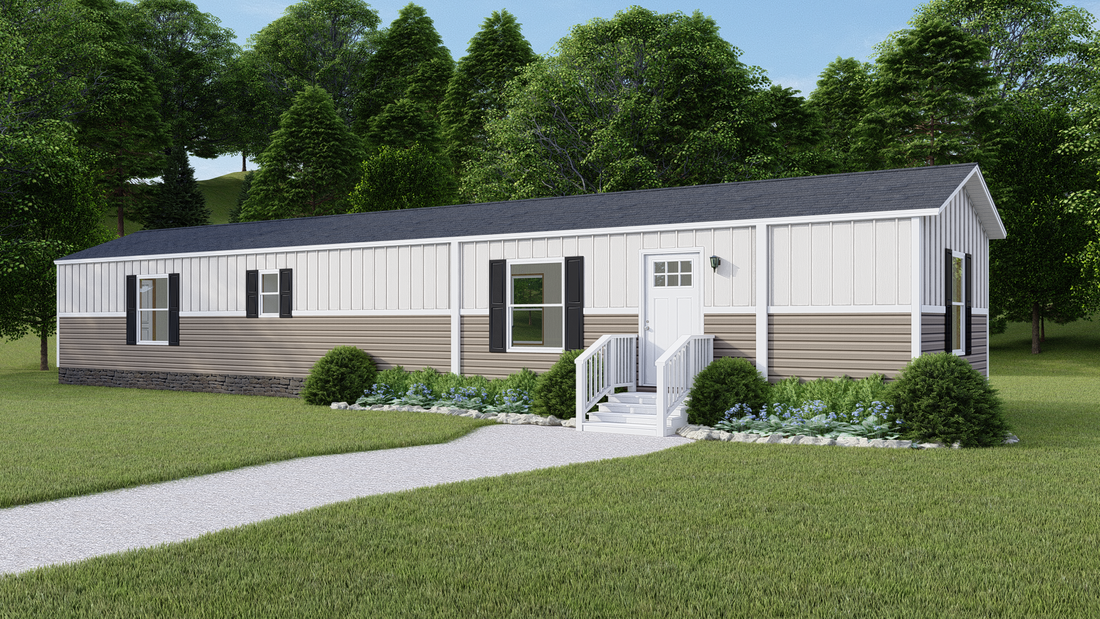 The TIDE 7216-1668 Exterior. This Manufactured Mobile Home features 2 bedrooms and 2 baths.