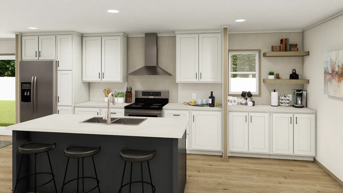 The EXPLORER 5628-1710 Kitchen. This Manufactured Mobile Home features 3 bedrooms and 2 baths.