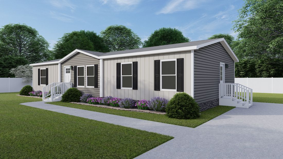 The EXPLORER 5628-1710 Exterior. This Manufactured Mobile Home features 3 bedrooms and 2 baths.