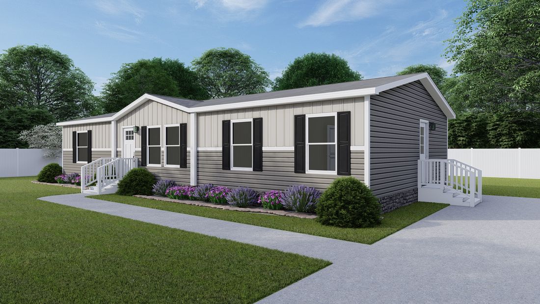The EXPLORER 5628-1710 Exterior. This Manufactured Mobile Home features 3 bedrooms and 2 baths.