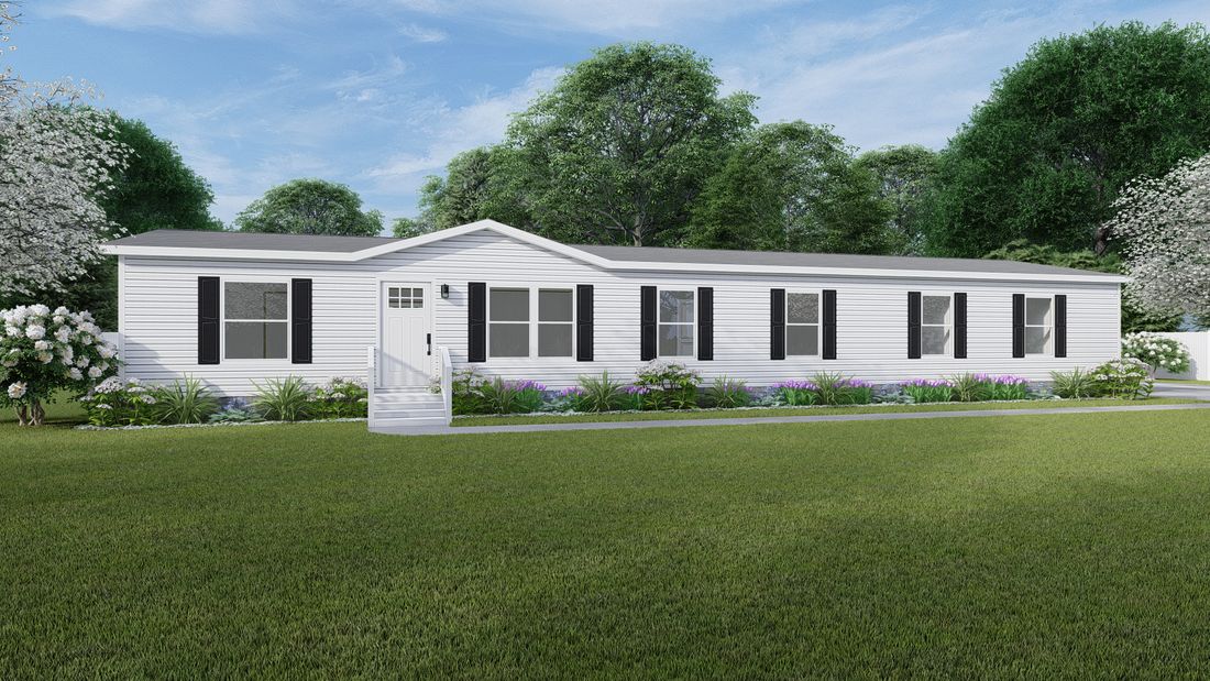 The SNOWCAP 7628-1910 Exterior. This Manufactured Mobile Home features 4 bedrooms and 3 baths.