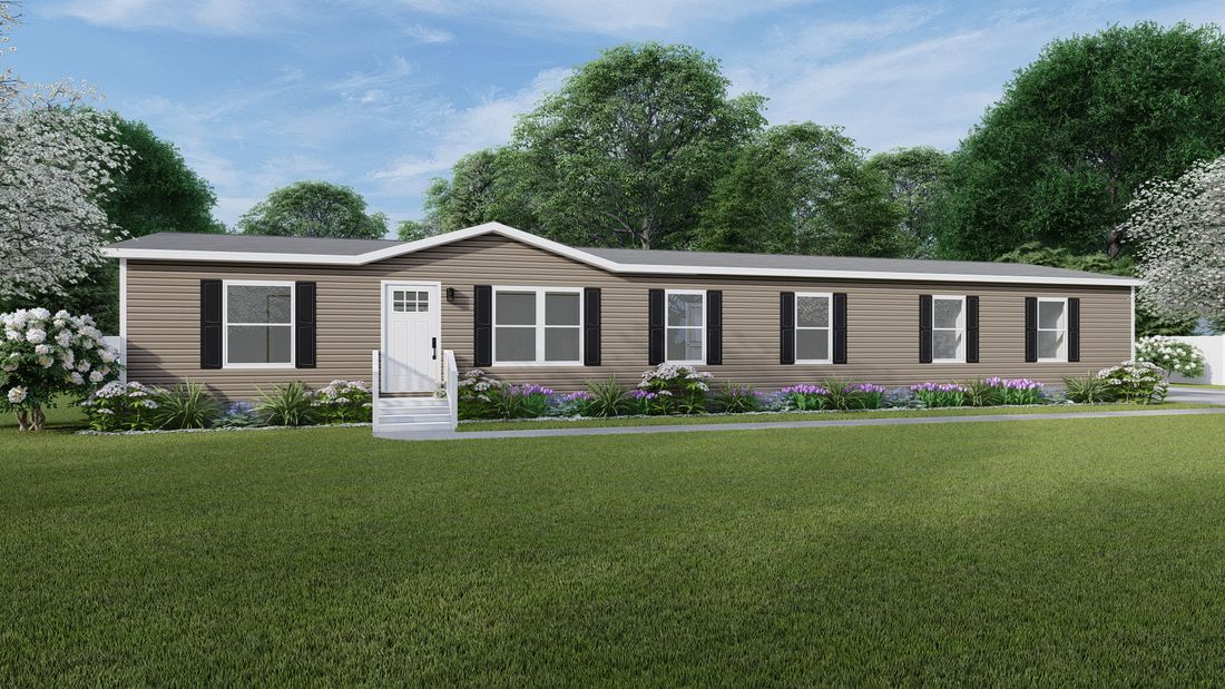 The SNOWCAP 7628-1910 Exterior. This Manufactured Mobile Home features 4 bedrooms and 3 baths.