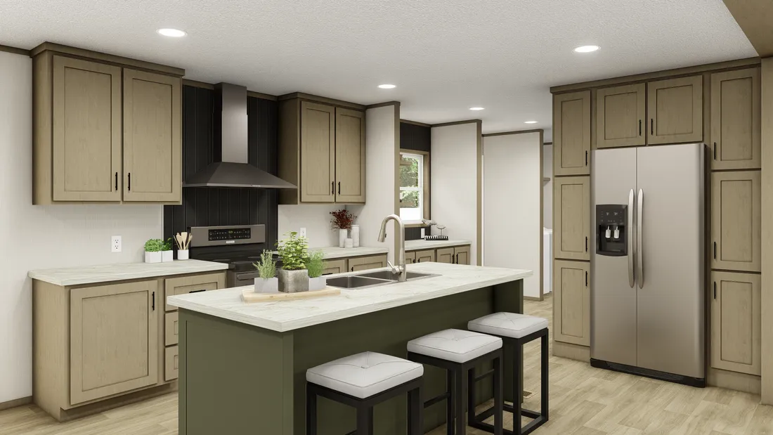 The EXPEDITION 6028-1810 Kitchen. This Manufactured Mobile Home features 4 bedrooms and 2 baths.