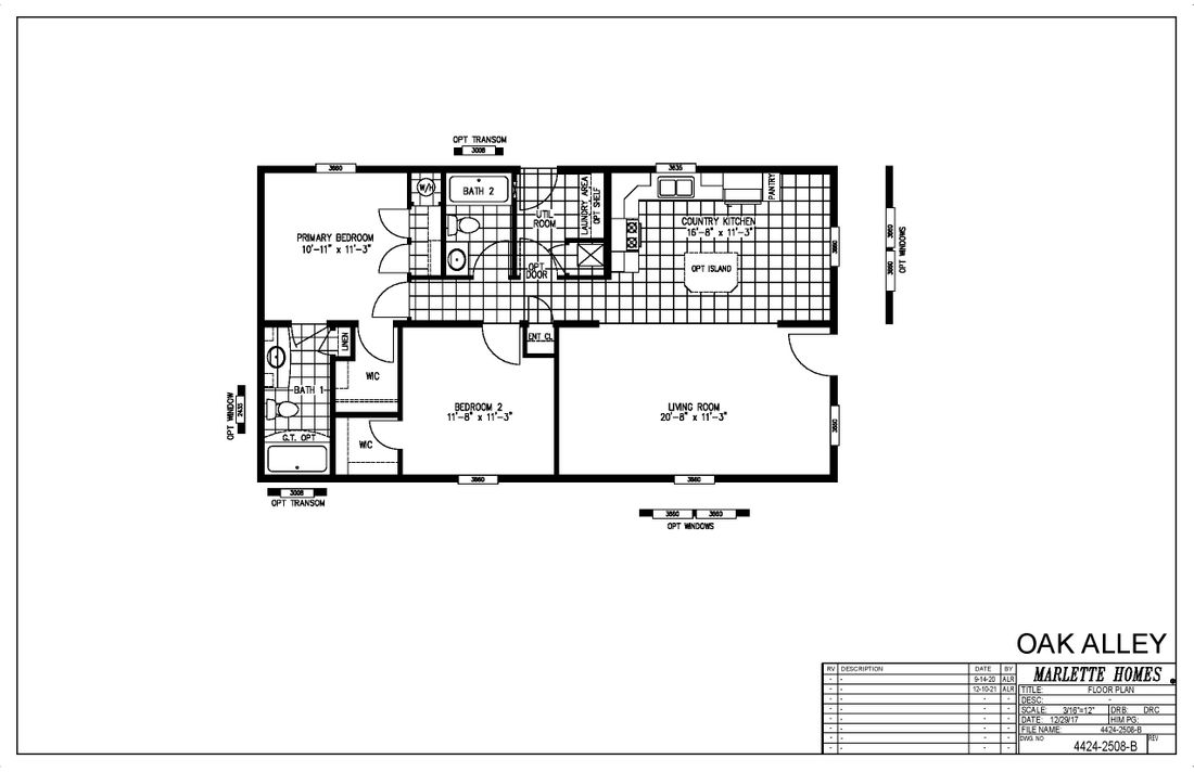 The OAK ALLEY 4424-2508B Floor Plan