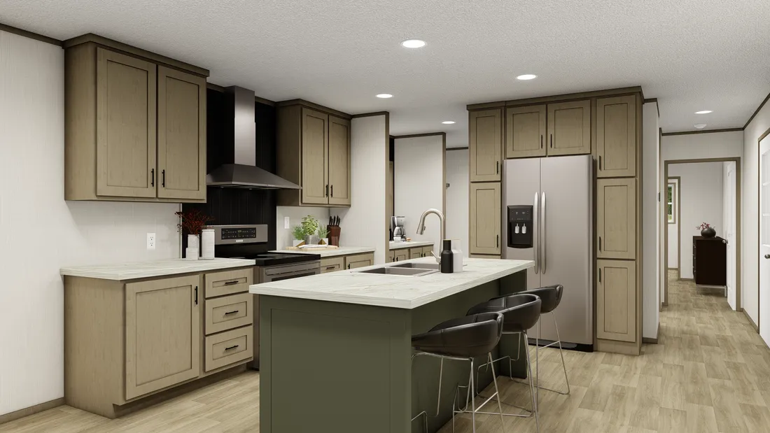 The MARINER 8016-1775 Kitchen. This Manufactured Mobile Home features 3 bedrooms and 2 baths.