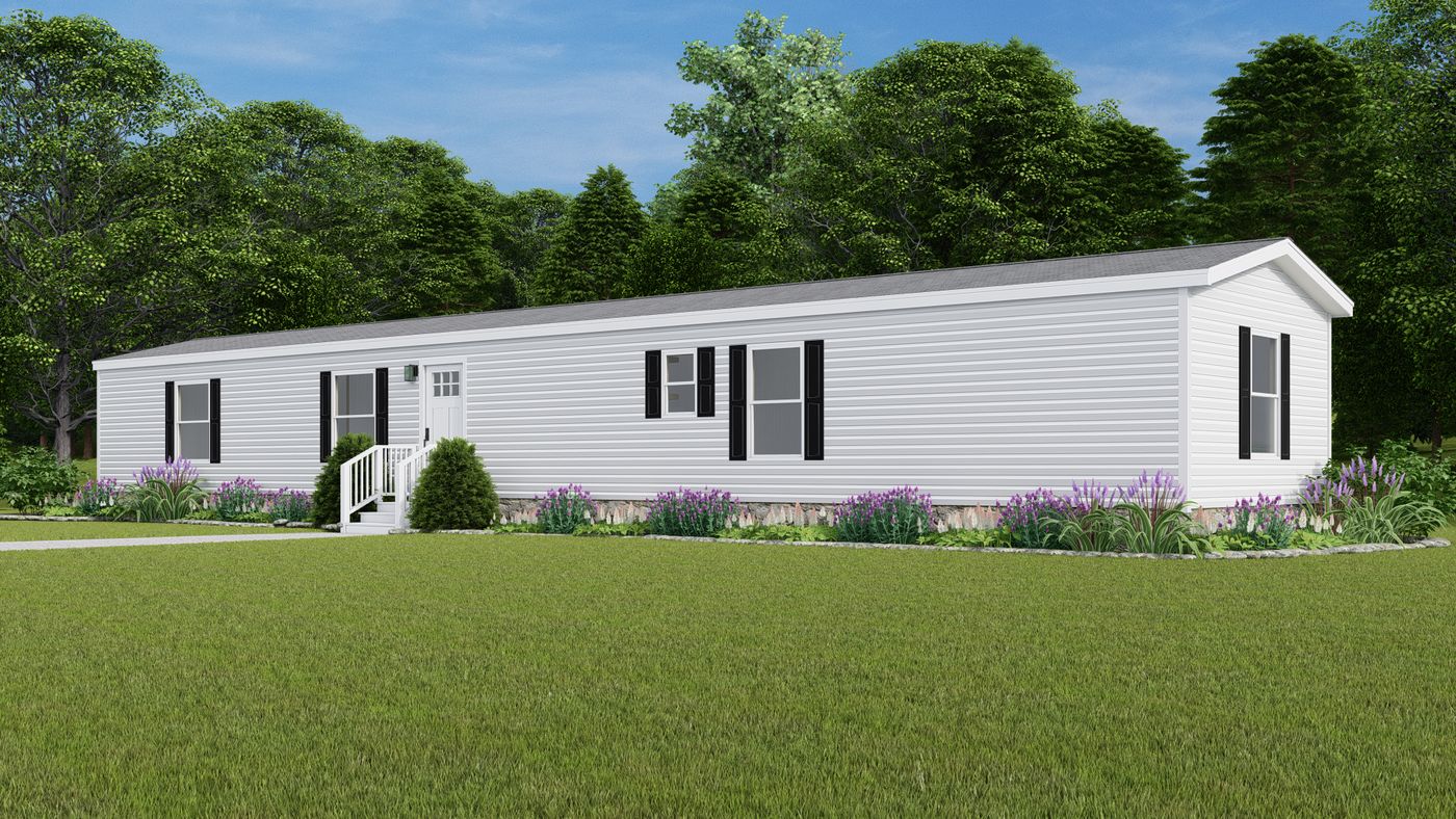 The VOYAGE Exterior. Basic - White. This Manufactured Mobile Home features 3 bedrooms and 2 baths.