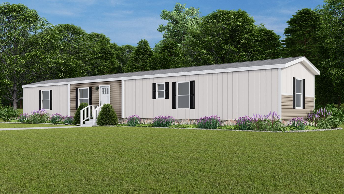 The VOYAGE Exterior. Colonial - Clay. This Manufactured Mobile Home features 3 bedrooms and 2 baths.